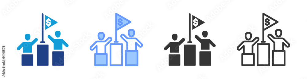 Poster Competition icon set multiple style collection