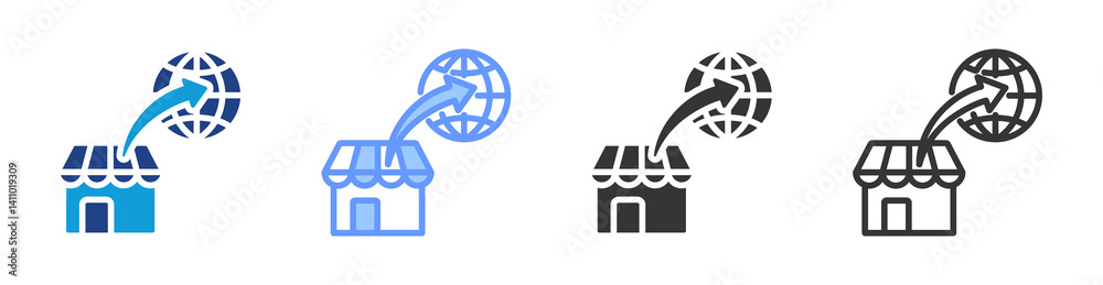 Aufkleber export icon set multiple style collection
