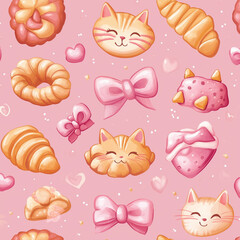 seamless pattern with cats