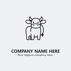 Cow illustration black and white for logo company vector image
