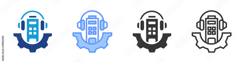 Poster service provider icon set multiple style collection