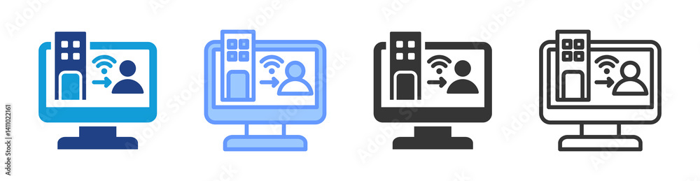 Poster It Outsourcing icon set multiple style collection