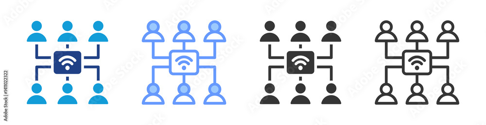 Aufkleber Remote Team icon set multiple style collection