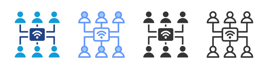 Remote Team icon set multiple style collection