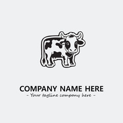Cow illustration black and white for logo company vector image
