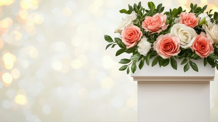 Obraz premium Beautiful floral arrangement with pink and white roses