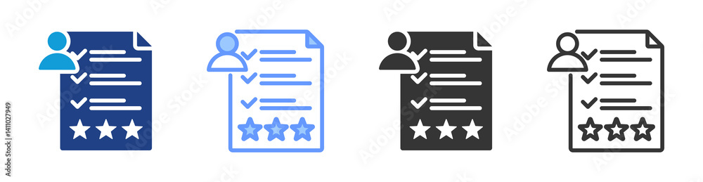 Poster appraisal icon set multiple style collection