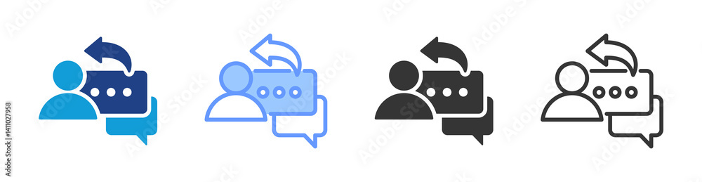Poster Feedback icon set multiple style collection