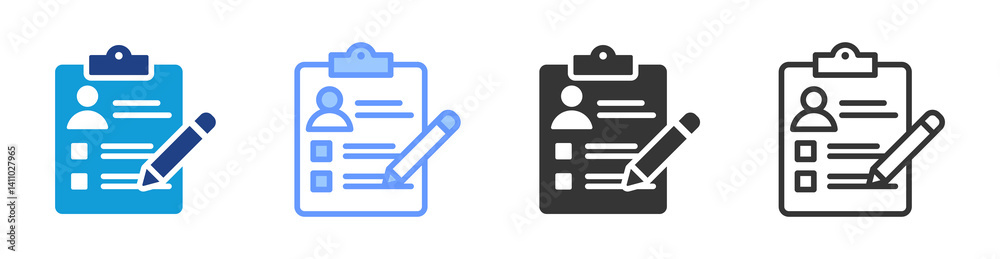 Poster Evaluation icon set multiple style collection
