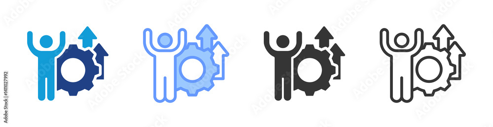 Poster improvement icon set multiple style collection