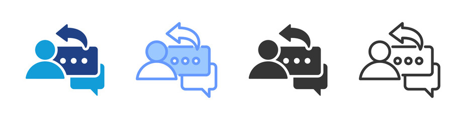 Feedback icon set multiple style collection