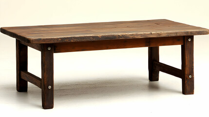 Fototapeta premium Simple Dark Brown Wooden Coffee Table