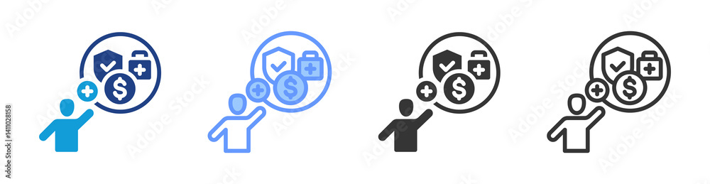 Aufkleber incentives icon set multiple style collection