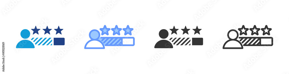 Poster Ratting icon set multiple style collection