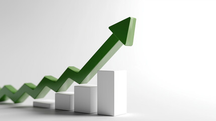 Green Arrow Rising in Stock Market Trends Graphic