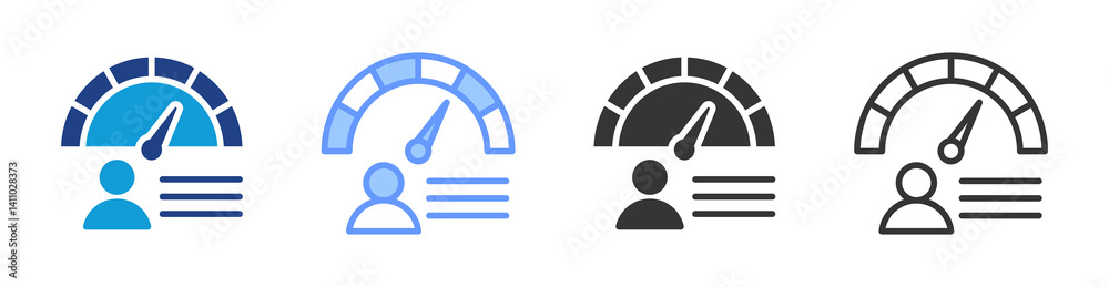 Aufkleber Performance Measurement icon set multiple style collection