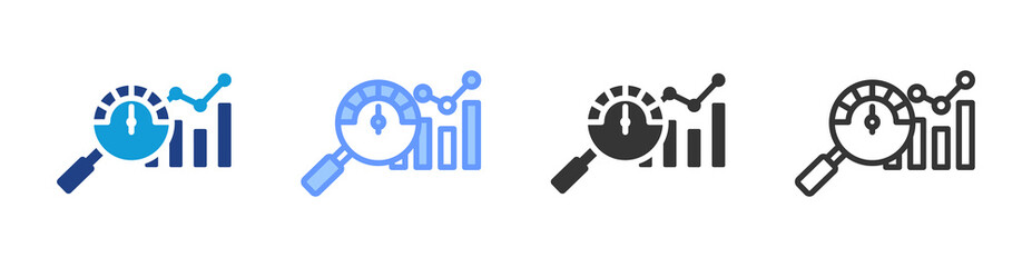 Performance Analysis icon set multiple style collection