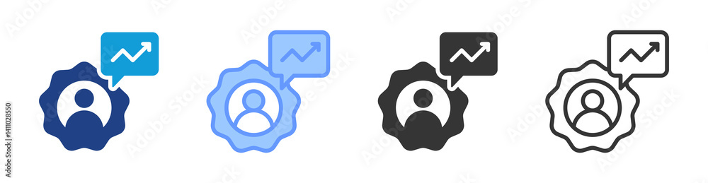 Poster Perf icon set multiple style collection