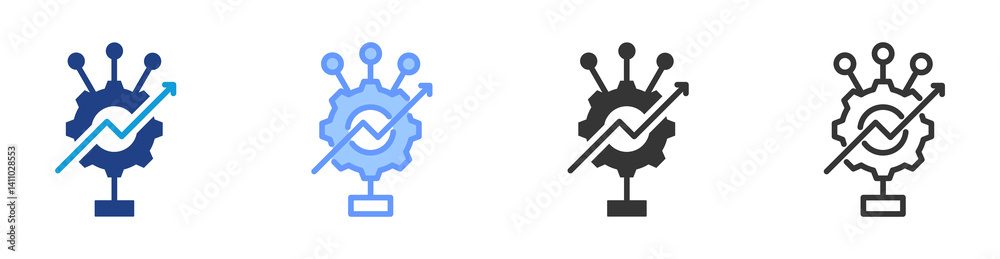 Poster Performance Method icon set multiple style collection