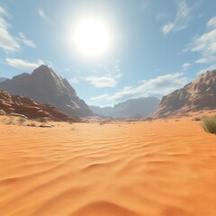 Naklejka premium Sunny Desert Canyon Landscape