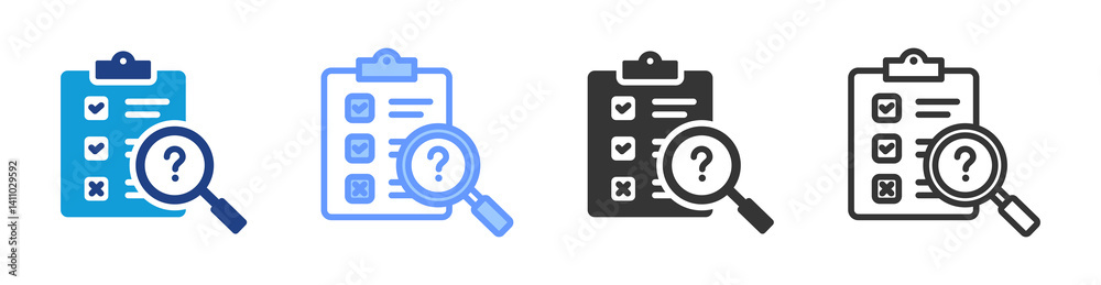 Aufkleber testing icon set multiple style collection
