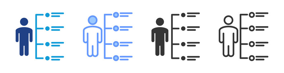 Skill Assessment icon set multiple style collection