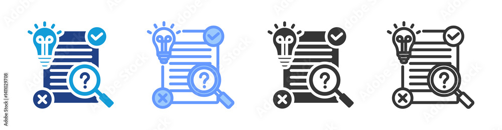 Aufkleber Testing Method icon set multiple style collection