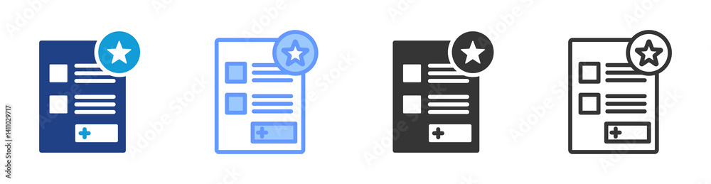Poster Scoring icon set multiple style collection