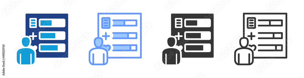 Aufkleber skill inventory icon set multiple style collection
