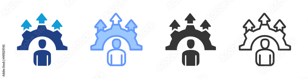 Poster Skill Development icon set multiple style collection