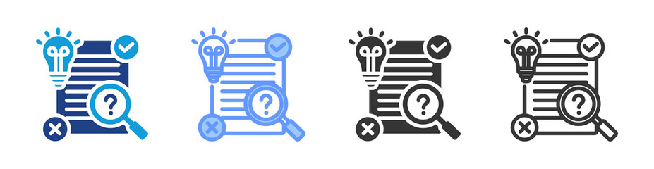 Testing Method icon set multiple style collection