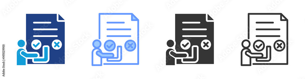 Poster Skill Test icon set multiple style collection