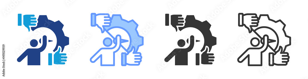 Poster Performance Measurement icon set multiple style collection