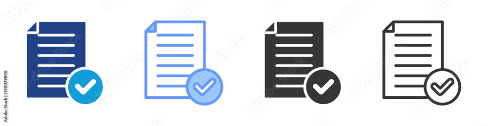 Poster result icon set multiple style collection