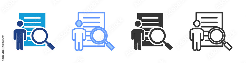 Poster audit icon set multiple style collection