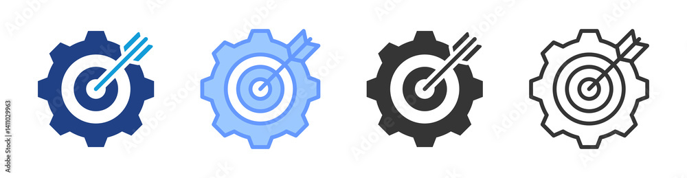 Poster goal icon set multiple style collection
