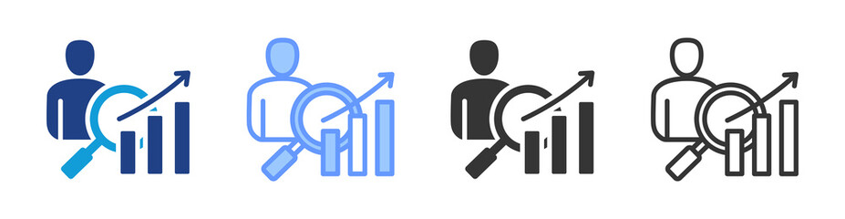 Performance Review icon set multiple style collection