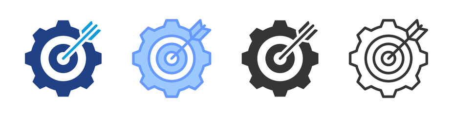 Goal icon set multiple style collection