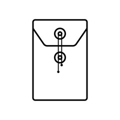 mail envelope icon with rope, simple flat style, illustration, logo sign symbol pictogram template, for ui or ux isolated on white for mobile app, editable