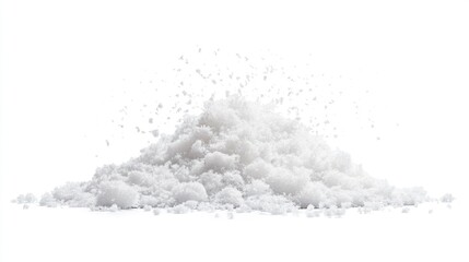 Fake snow gently falling, isolated on white background