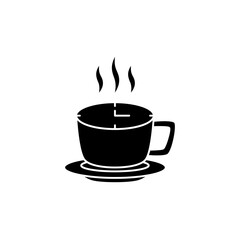 coffee time icon, simple flat style, illustration, logo sign symbol pictogram template, for ui or ux isolated on white for mobile app, editable
