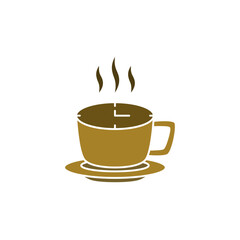 coffee time icon, simple flat style, illustration, logo sign symbol pictogram template, for ui or ux isolated on white for mobile app, editable