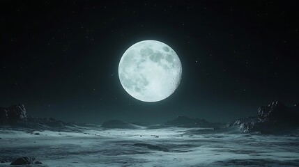 Fototapeta premium Close-Up of the Moon's Cratered Surface, Detailed close-up of the moon's surface with craters and shadows