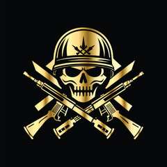 Army Logo Emblem Set – Tactical Combat Badges Featuring Artillery Units, Snipers, Infantry Patrols & Military Specialists with Machine Gun, Rocket Launcher & Service Rifle Designs.