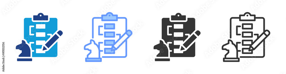 Poster Planning icon set multiple style collection