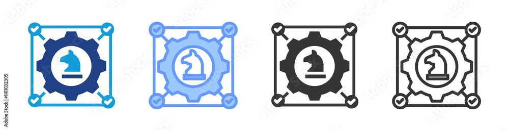 Poster strategic alignment icon set multiple style collection