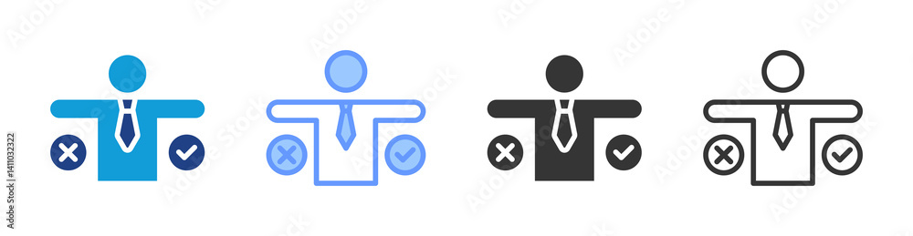 Poster Decision Making icon set multiple style collection