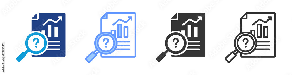 Poster Data Analysis icon set multiple style collection