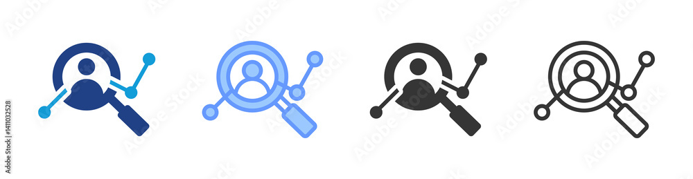Poster Performance Metrics icon set multiple style collection