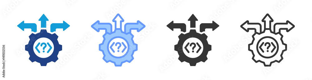 Poster Decision Support icon set multiple style collection